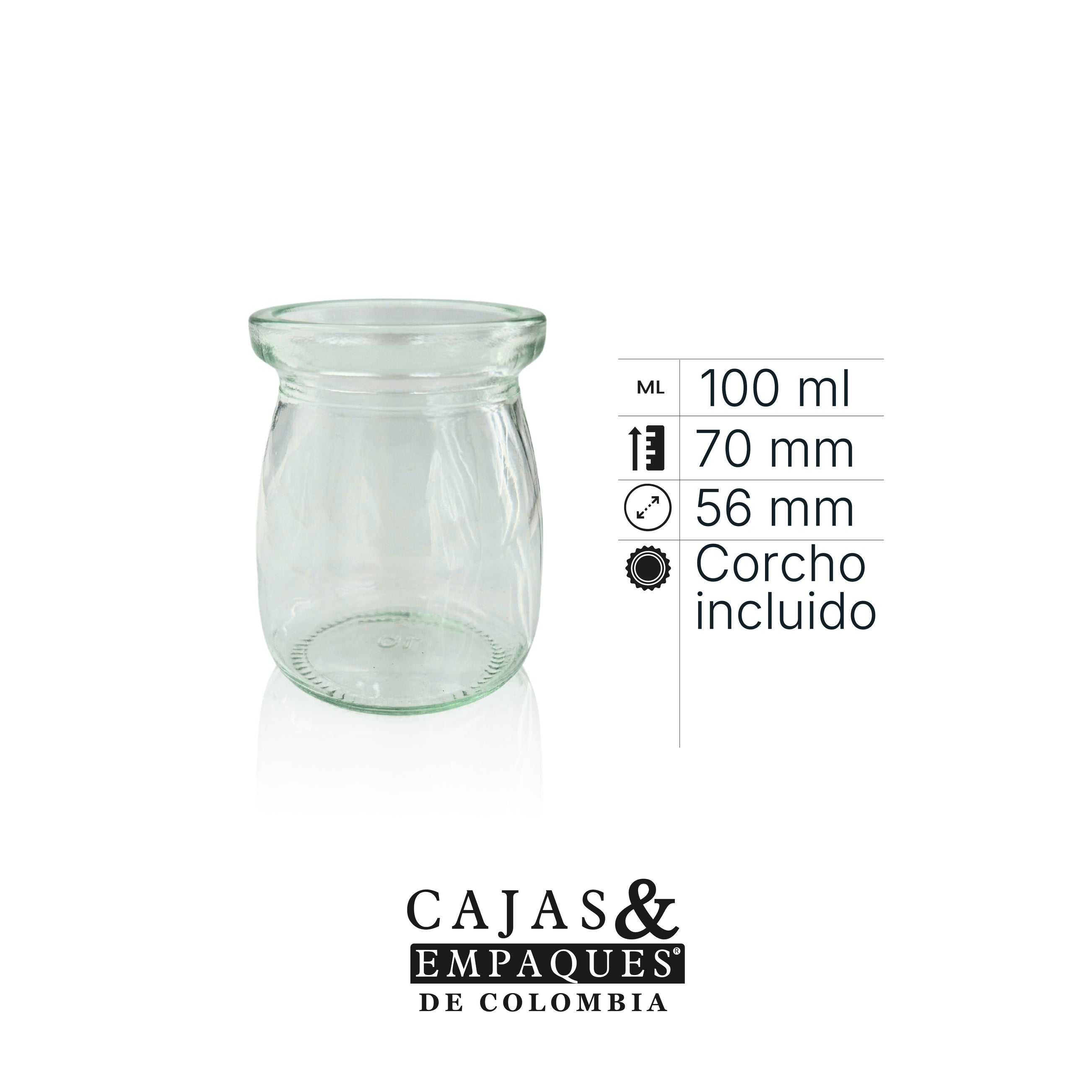 Envase de vidrio pudín - 100 ml