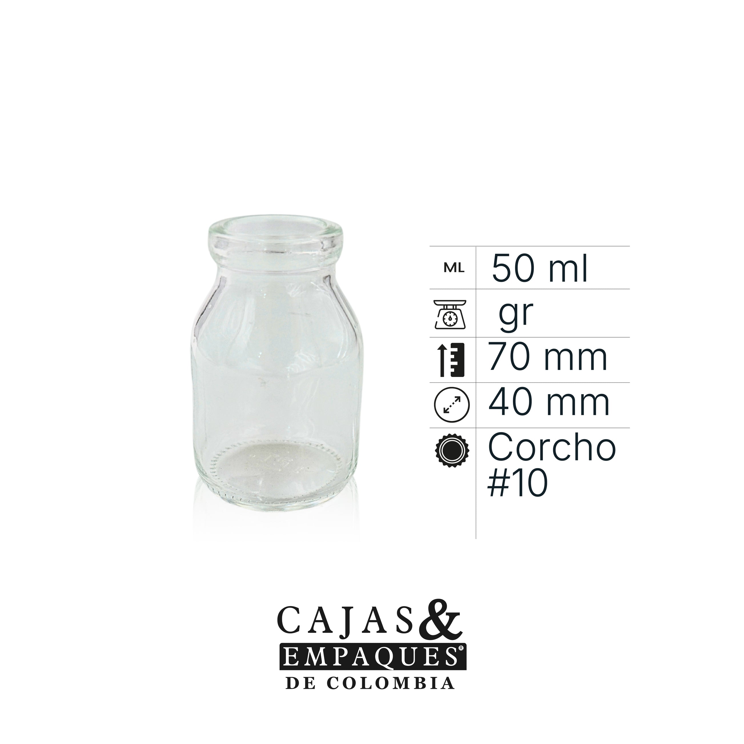 Envase de vidrio 0922 - 50 ml claro
