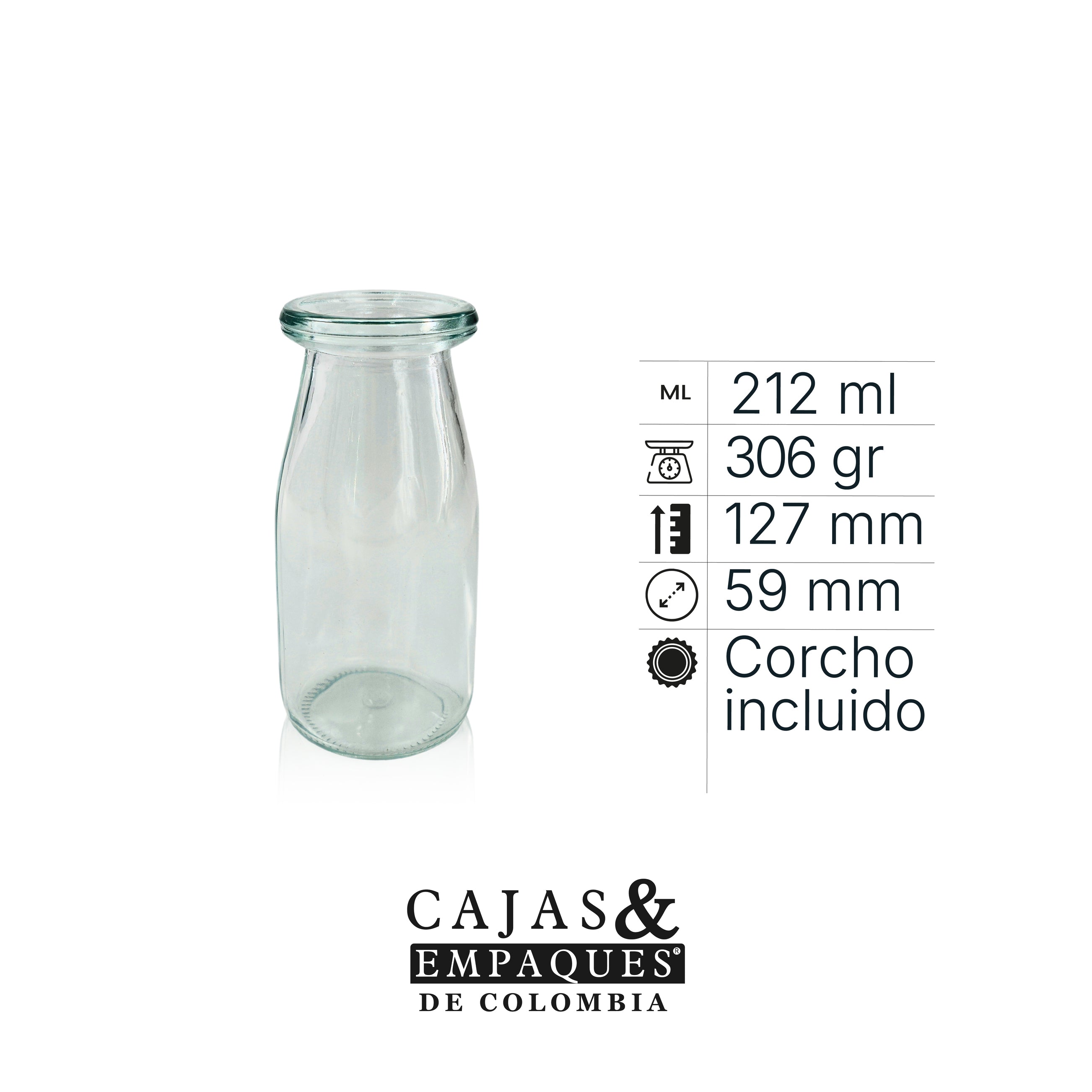 Envase de vidrio pudín - 200 ml alto