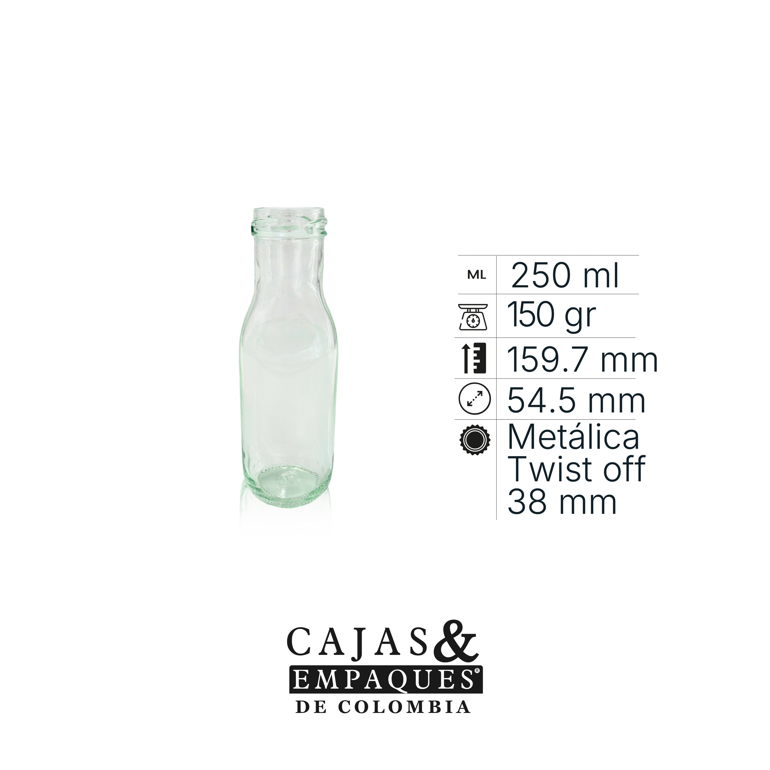 Envase de vidrio 4178 - 250 cc