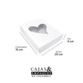 Caja ecológica tapa y base con ventana 20x15x4 cm blanco