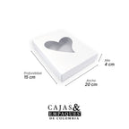Caja ecológica tapa y base con ventana 20x15x4 cm blanco