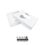 Caja ecológica tapa y base con ventana 20x15x4 cm blanco
