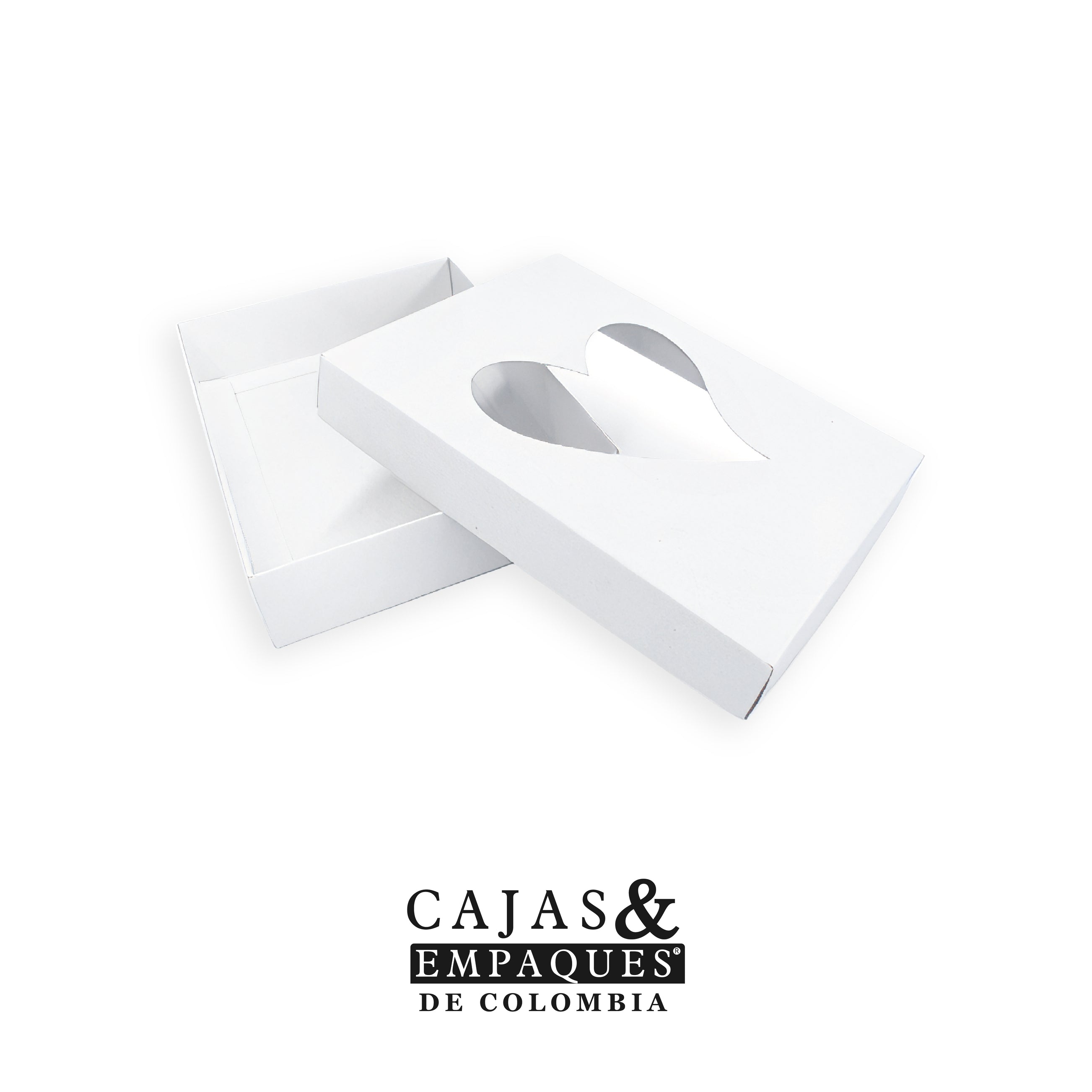 Caja ecológica tapa y base con ventana 20x15x4 cm blanco