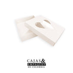 Caja ecológica tapa y base con ventana 20x15x4 cm crema