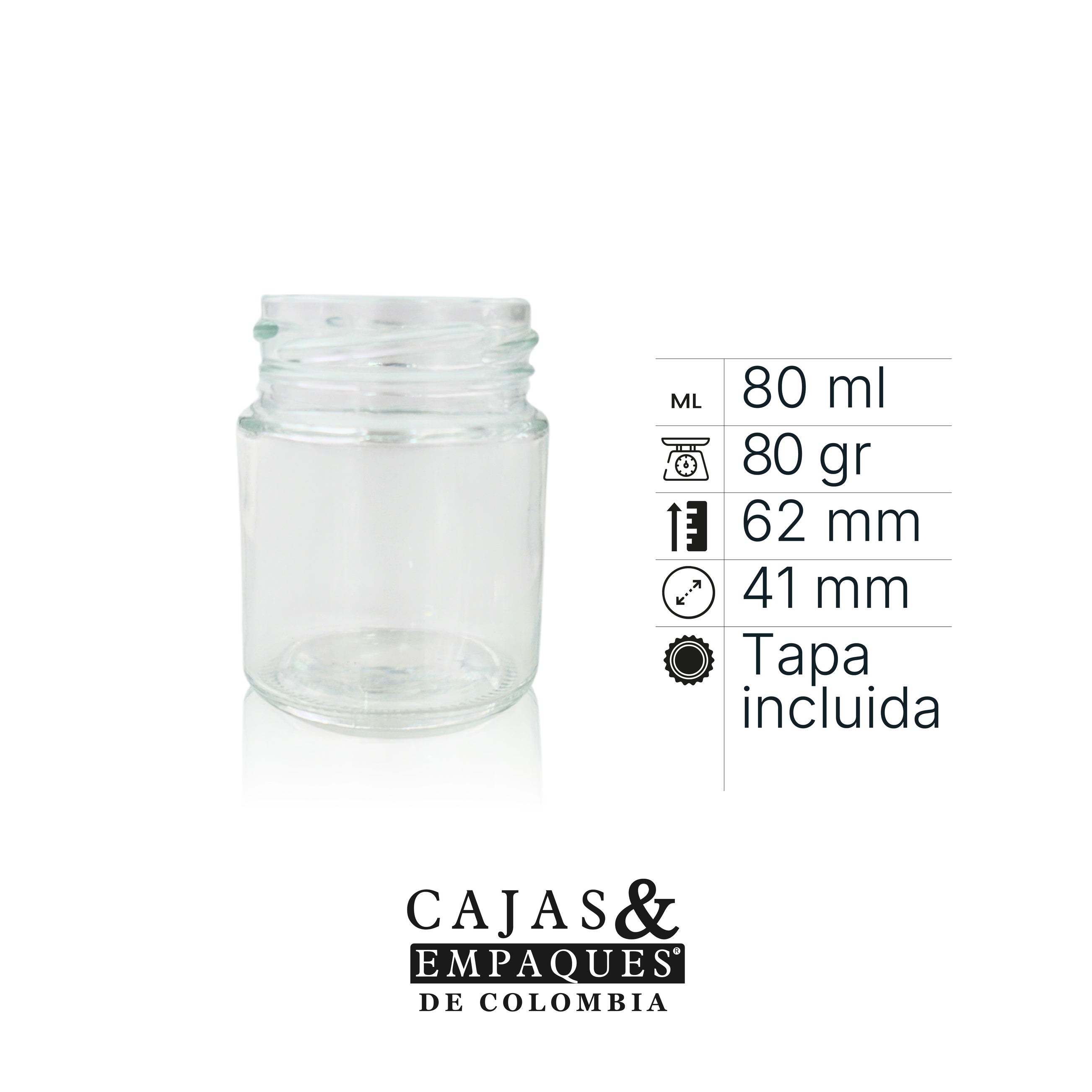 Envase de vidrio 80 mb cc