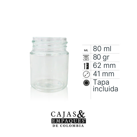 Envase de vidrio 80 mb cc