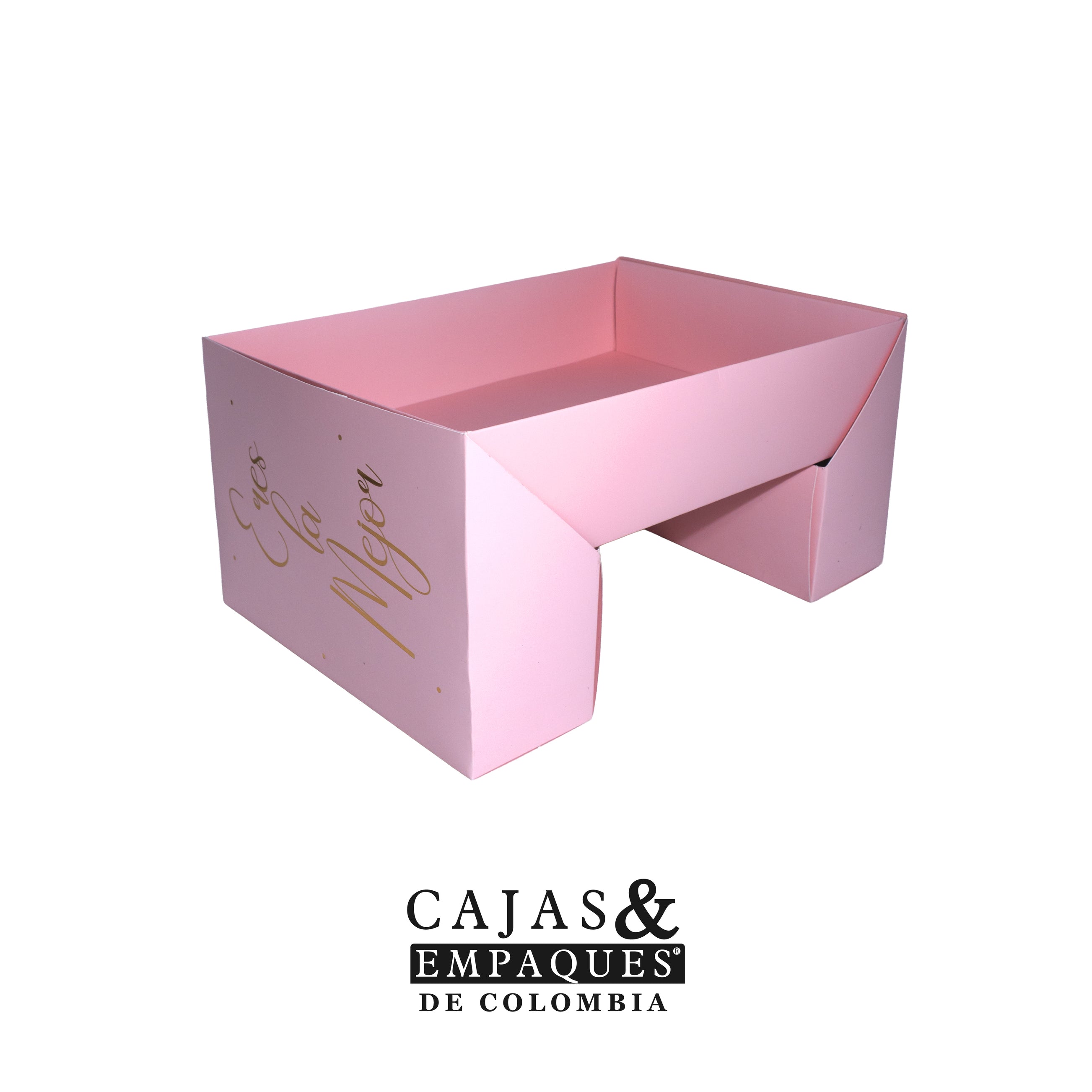 Caja ecológica base y funda para desayunos Rosada - Mamá- 35x26x8