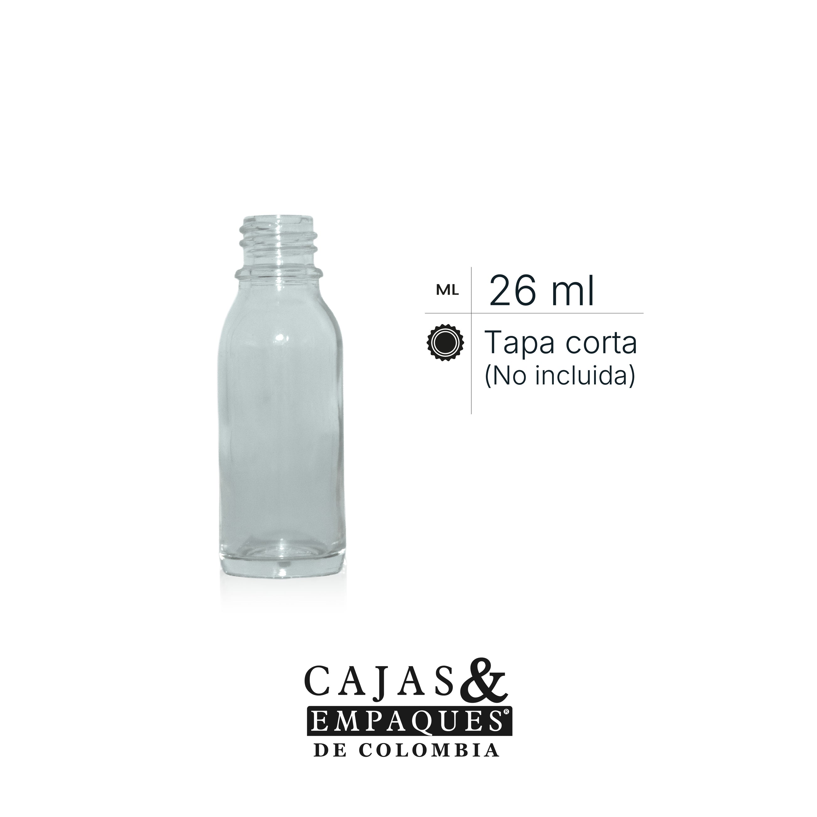Envase de vidrio 8377 - 26 ml claro