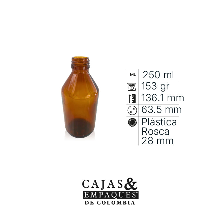 Envase de vidrio 1251 - 250 ml ambar