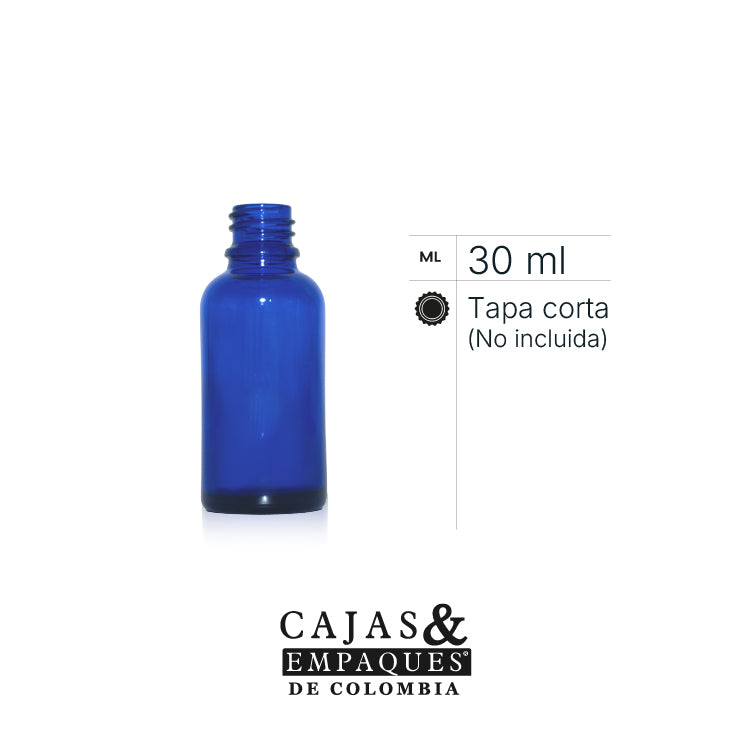 Envase de vidrio 3322 - FIC S 30 ml AC ámbar azul