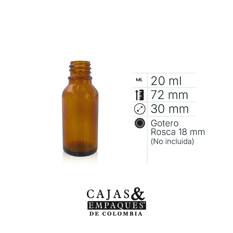 Envase de vidrio 3360 - 20 ml ámbar