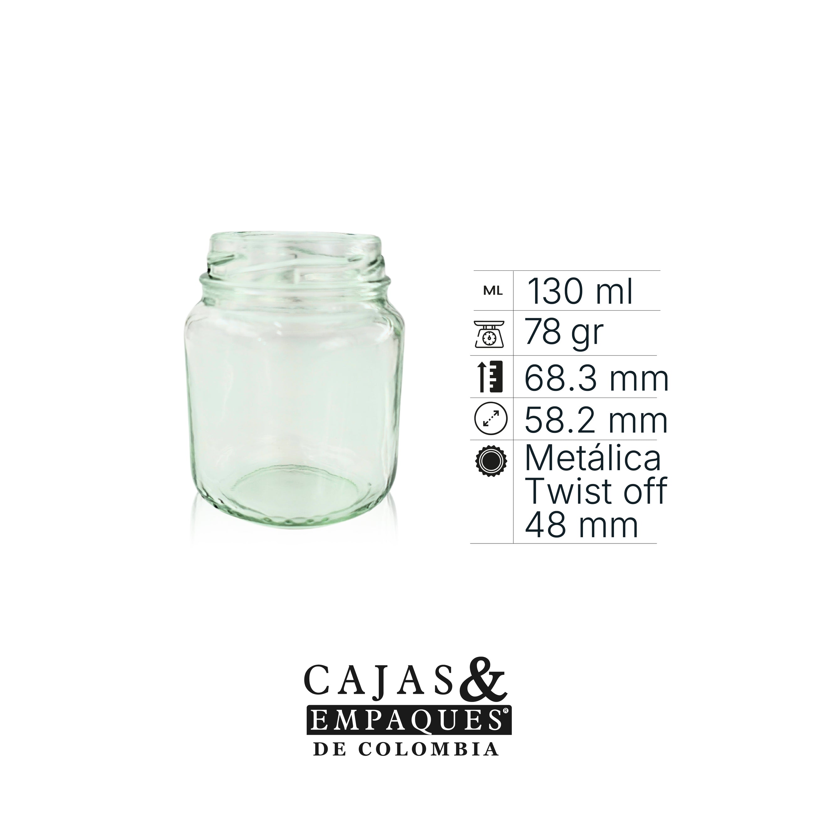 Envase de vidrio 4186 130 cc