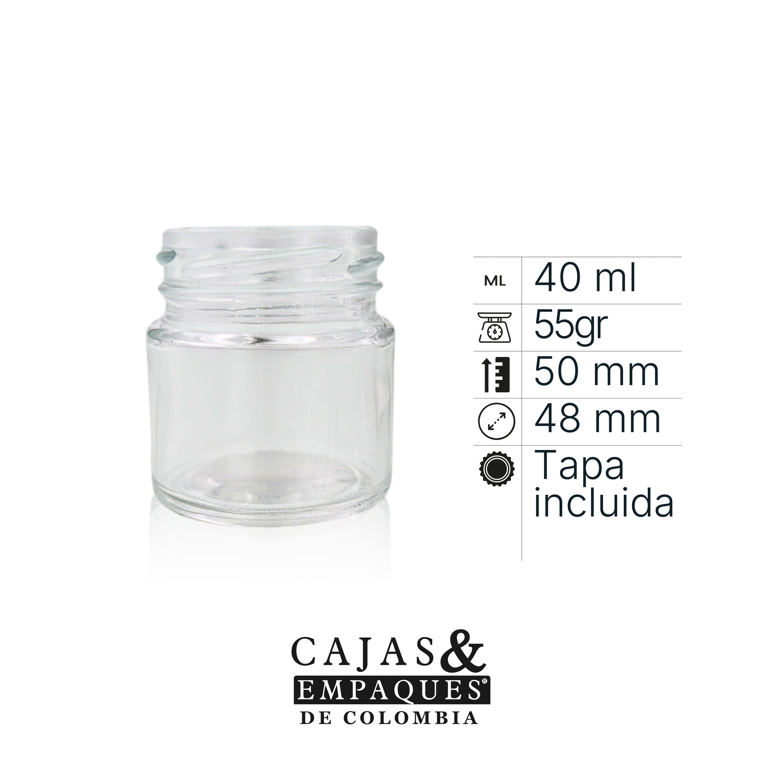 Envase de vidrio 40 mb cc