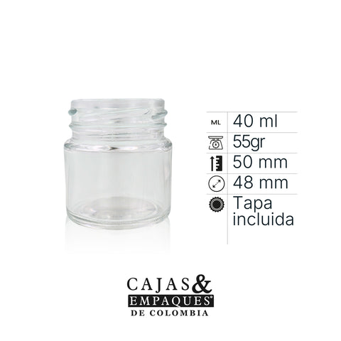 Envase de vidrio 40 mb cc