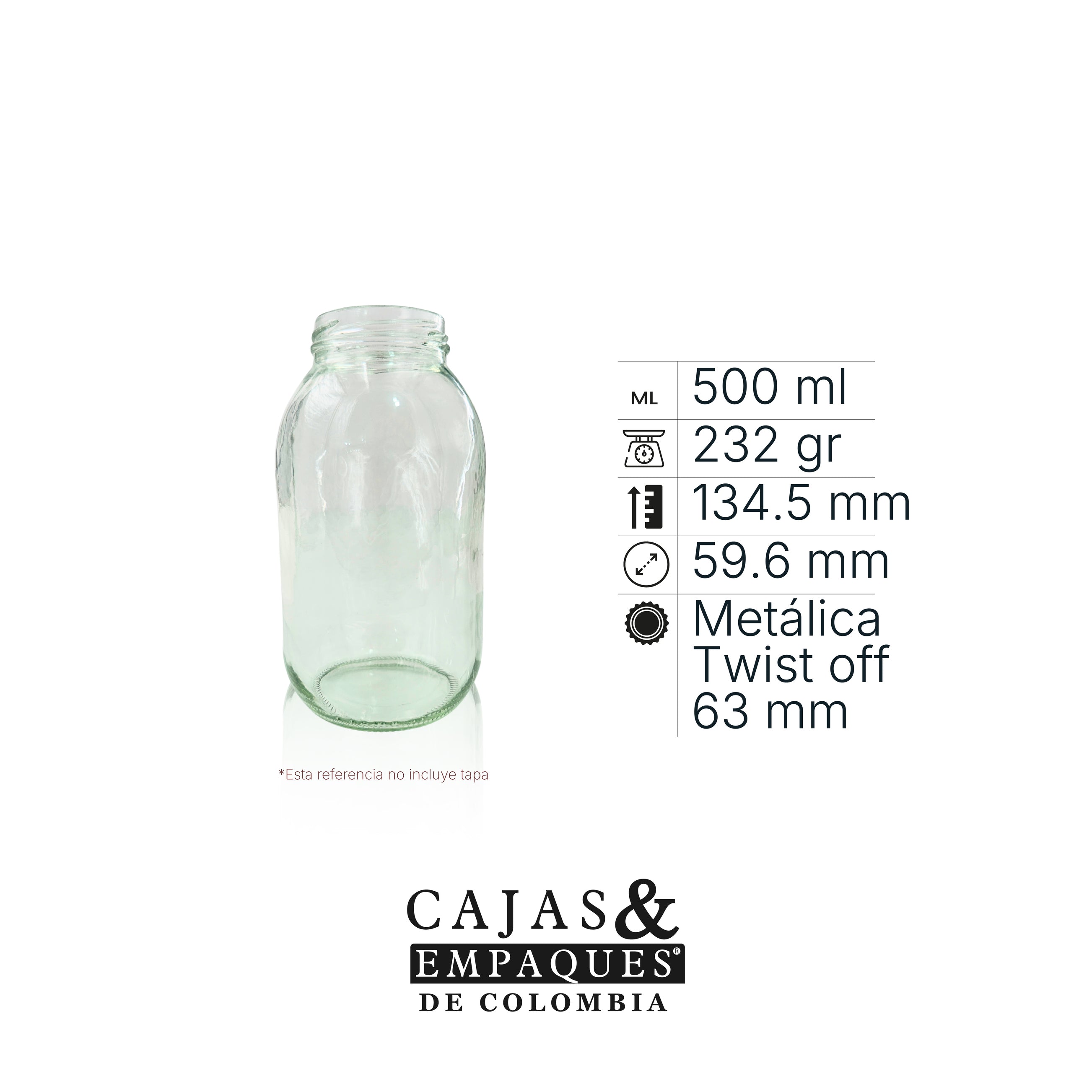 Envase de vidrio 1263 - 500 ml
