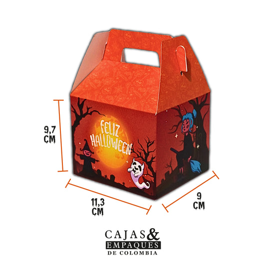 Caja ecológica tipo maletín 11.3x9x9.7 cm naranja