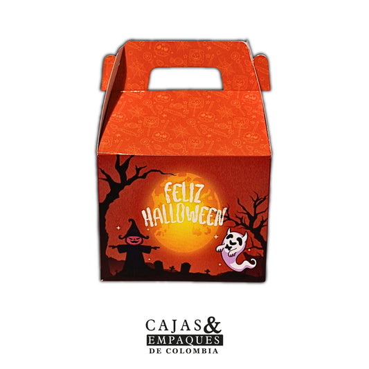 Caja ecológica tipo maletín 11.3x9x9.7 cm naranja