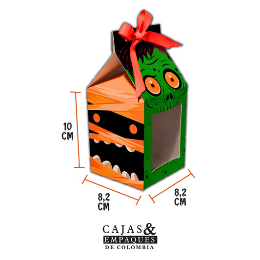 Caja Ecológica Plegadiza 8.2x8.2x10 cm Halloween