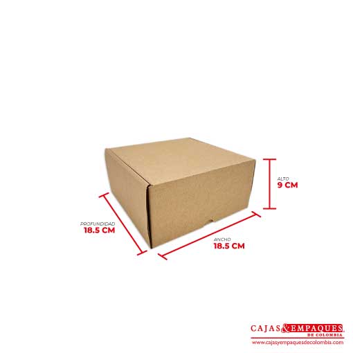 Caja ecológica plegadiza 18.5x18.5x9 cm micro-corrugado Cajas y Empaques de Colombia