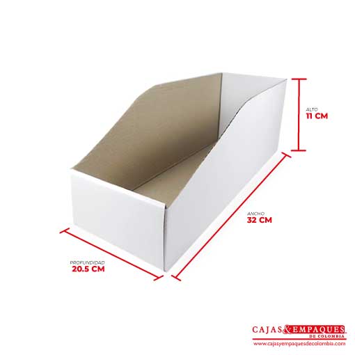 Caja ecológica exhibidora 20.5x32x11 micro-corrugado Cajas y Empaques de Colombia