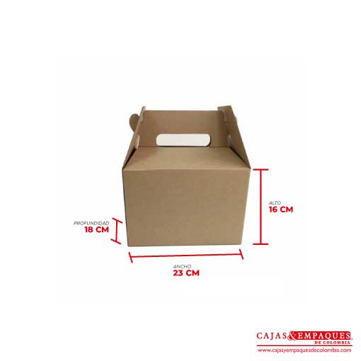 Caja ecológica tipo maletín 23x18x16 cm micro-corrugado Cajas y Empaques de Colombia