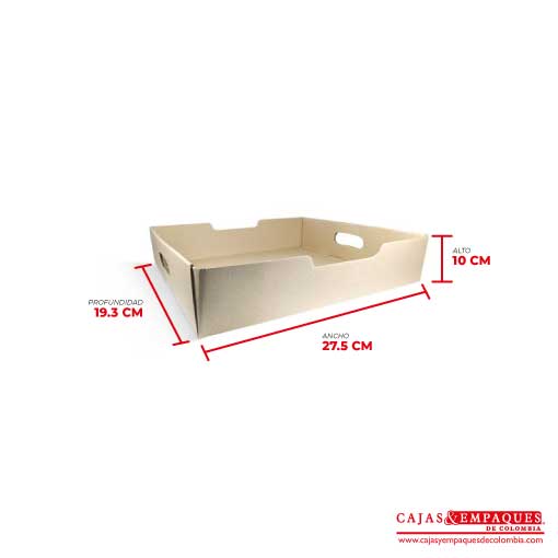 Bandeja ecológica 27.5X19.3X10 cm micro-corrugado Cajas y Empaques de Colombia