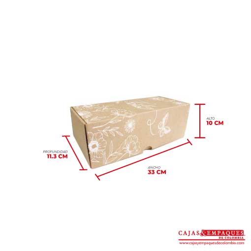 Caja ecológica plegadiza 33x11.3x10 cm micro-corrugado feliz día Cajas y Empaques de Colombia