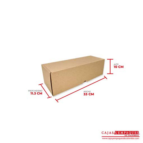 Caja ecológica plegadiza 33x11.3x10 cm micro-corrugado Cajas y Empaques de Colombia
