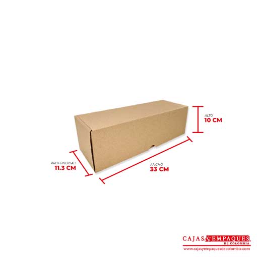 Caja ecológica plegadiza 33x11.3x10 cm micro-corrugado Cajas y Empaques de Colombia