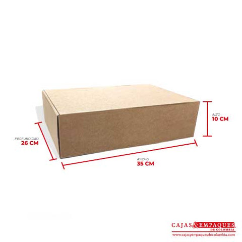 Caja ecológica plegadiza 35x26x10 cm micro-corrugado Cajas y Empaques de Colombia