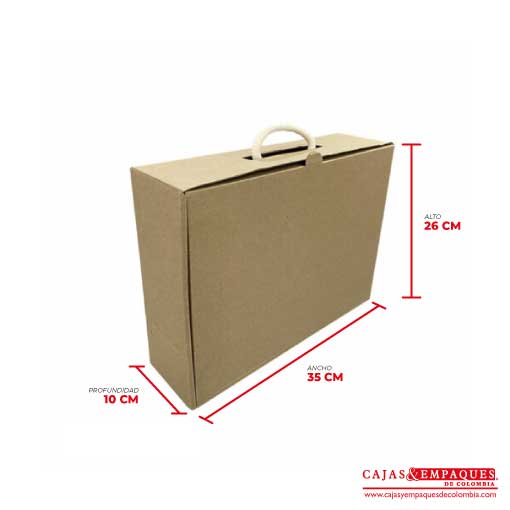 Caja ecológica plegadiza 35x26x10 cm micro-corrugado con cordón Cajas y Empaques de Colombia