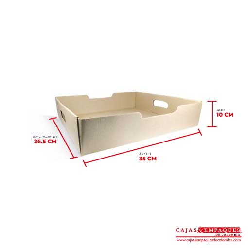 Bandeja ecológica 35X26.5X10 cm micro-corrugado Cajas y Empaques de Colombia