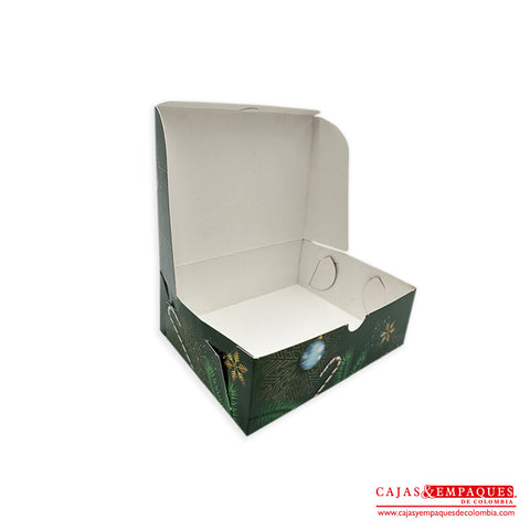 Caja ecológica plegadiza 15x11x5 cm verde navidad Cajas y Empaques de Colombia