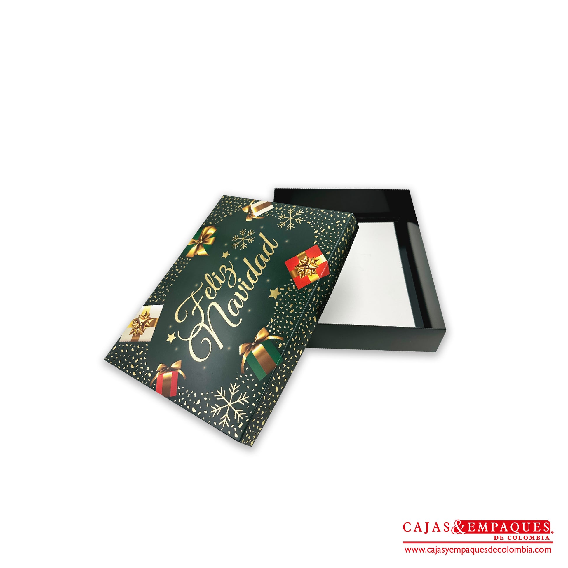 -Caja ecológica tapa y base navidad verde 17x12x4 cm Cajas y Empaques de Colombia