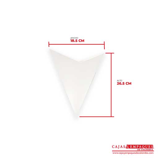 Cono ecológico 18,5x26,5 cm mediano blanco Cajas y Empaques de Colombia