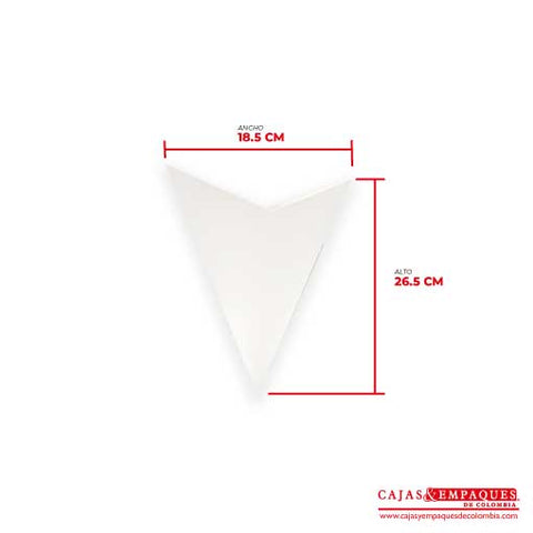 Cono ecológico 18,5x26,5 cm mediano blanco Cajas y Empaques de Colombia