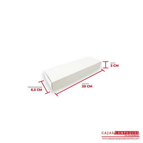 Caja ecológica plegadiza 20x6.5x3 cm blanco Cajas y Empaques de Colombia