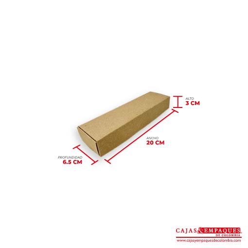 Caja ecológica plegadiza 20x6.5x3 cm café Cajas y Empaques de Colombia