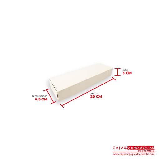 Caja ecológica plegadiza 20x6.5x3 cm crema Cajas y Empaques de Colombia