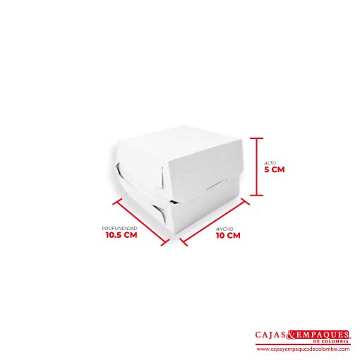 Caja ecológica plegadiza 10x10.5x5 cm blanco Cajas y Empaques de Colombia
