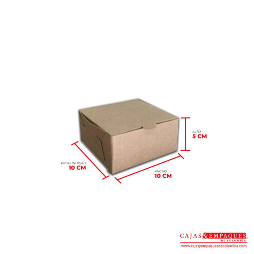 Caja ecológica plegadiza 10x10x5 cm café Cajas y Empaques de Colombia