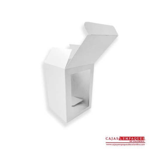 Caja ecológica plegadiza con ventana 10x9.5x15 blanco Cajas y Empaques de Colombia
