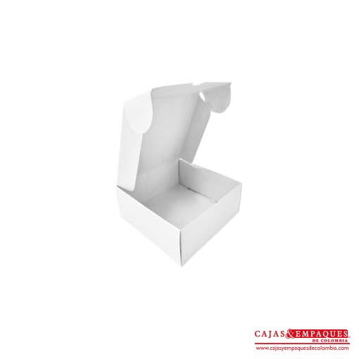 Caja ecológica plegadiza 12.5x12.5x5 cm blanco Cajas y Empaques de Colombia
