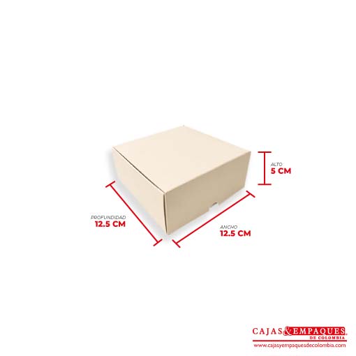 Caja ecológica plegadiza 12.5x12.5x5 cm crema Cajas y Empaques de Colombia