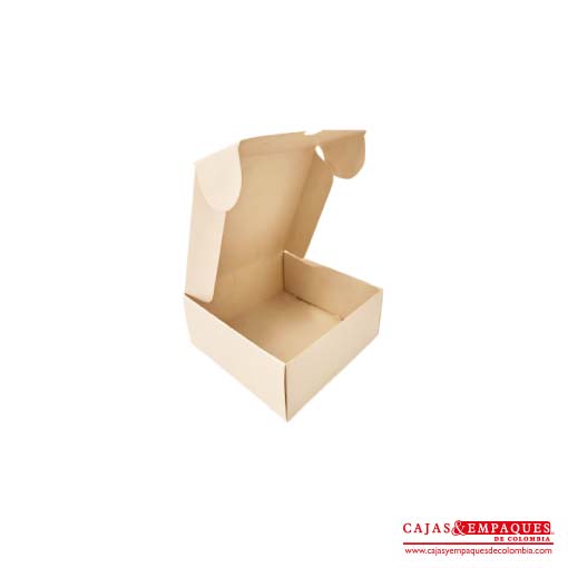 Caja ecológica plegadiza 12.5x12.5x5 cm crema Cajas y Empaques de Colombia