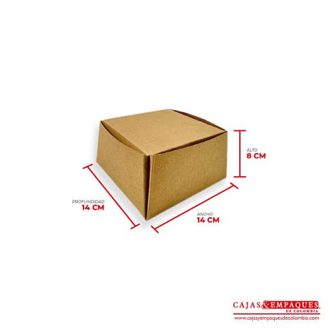 Caja ecológica plegadiza 14x14x8 cm café sorpresa Cajas y Empaques de Colombia