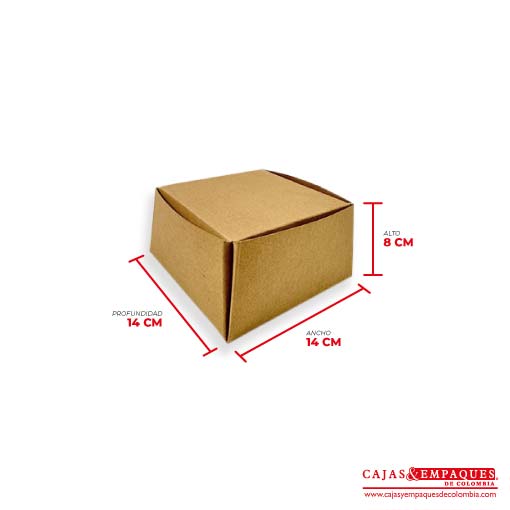 Caja ecológica plegadiza 14x14x8 cm café sorpresa Cajas y Empaques de Colombia
