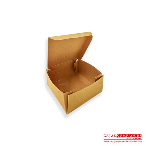 Caja ecológica plegadiza 14x14x8 cm café sorpresa Cajas y Empaques de Colombia