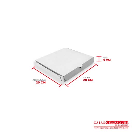 Caja ecológica plegadiza 20x20x3 cm blanco Cajas y Empaques de Colombia